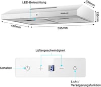 GASLAND SR60WS 60 cm Páraelszívó Cirkulációs Módban, Csendes Működés 214 m³/h, 3 Fokozat Érintésvezérlés 4