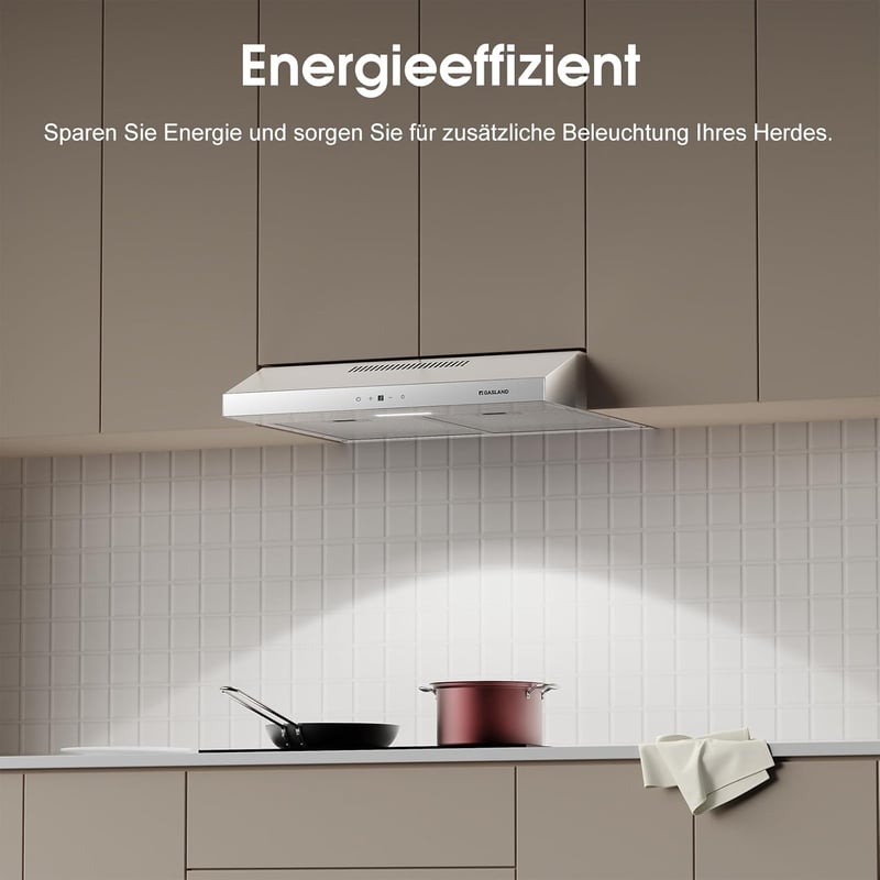 GASLAND SR60WS 60 cm Páraelszívó Cirkulációs Módban, Csendes Működés 214 m³/h, 3 Fokozat Érintésvezérlés