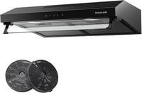 GASLAND UC60BS 60 cm Páraelszívó Dupla Motor Recirkulációs Fekete Fém 333 m³/h 1