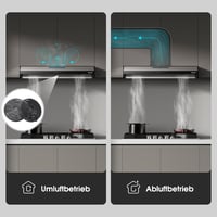 GASLAND UC90SS Páraelszívó 90cm - Rozsdamentes Acél, Dupla Motoros, 361m³/h, 3 Fokozatú Érintésvezérlés, Fali vagy Pult Alá Szerelhető, LED  3
