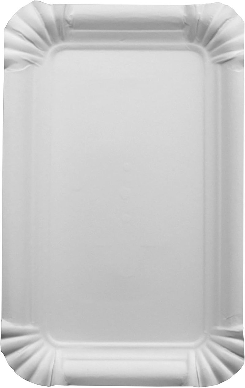 Gastro-Bedarf-Gutheil 250 db fehér papírtányér négyzet alakú 10x16 cm