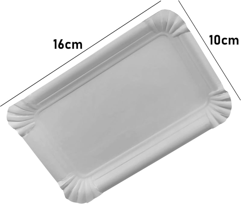 Gastro-Bedarf-Gutheil 250 db fehér papírtányér négyzet alakú 10x16 cm
