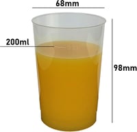 Gastro-Bedarf-Gutheil 40 db Újrahasználható Műanyag Pohár 0,2 L Átlátszó PP - Ø 6.8 cm Höhe 9.8 cm, 40 2