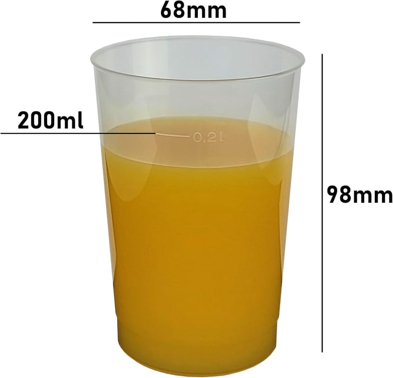 Gastro-Bedarf-Gutheil 40 db Újrahasználható Műanyag Pohár 0,2 L Átlátszó PP - Ø 6.8 cm Höhe 9.8 cm, 40