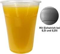 Gastro-Bedarf-Gutheil 50 db Műanyag Pohár 0,3 L Átlátszó Söröző Pohár Töltési Vonallal 3