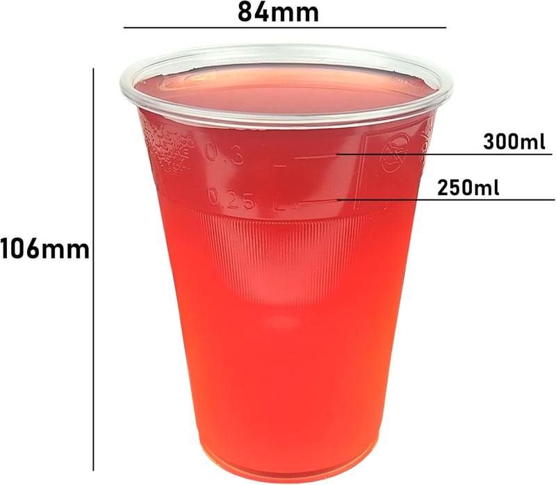 Gastro-Bedarf-Gutheil 50 db Műanyag Pohár 0,3 L Átlátszó Söröző Pohár Töltési Vonallal