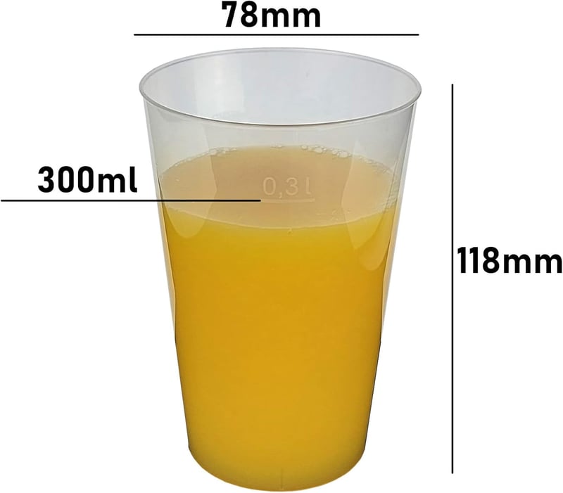 Gastro-Bedarf-Gutheil 50 db Újrahasználható Pohár 0,3 L Átlátszó Törhetetlen