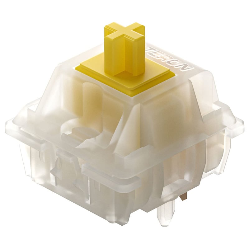Mechanické spínače na klávesnicu GATERON Milky Yellow Pro, vopred mazané, 5-pinové, lineárne, MX kompatibilné, 70 ks, žlté