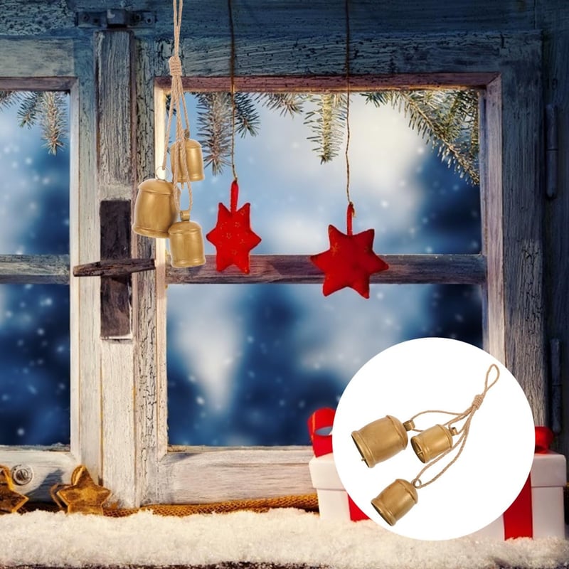 Gatuida Vintage Fém Csengők Arany Rozsdás Dekoráció Kötéllel