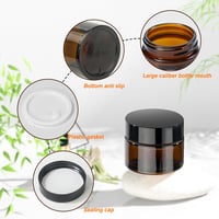 GAUATO 50ml Barna Üvegtégely Szett 6db Kozmetikai Krémes Tárolóedény Tetővel 2