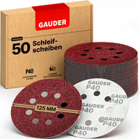 GAUDER 125mm Tépőzáras Csiszolókorong P40 50db Excenter Csiszolóhoz 1