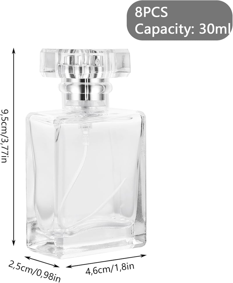 GBACHOOSE 8 db 30 ml utazó parfüm szóróüveg szett, tölthető parfümös flakón