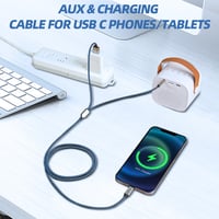 Gbformat USB-C 3.5mm Jack Aux Kábel 1.2m 2in1 Töltés és Hanglejátszás 6