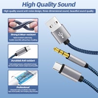 Gbformat USB-C 3.5mm Jack Aux Kábel 1.2m 2in1 Töltés és Hanglejátszás 4