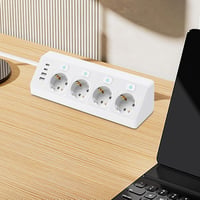 GBKDQQ sarokkonnektor 4 aljzat + 2 USB + 2 USB-C, kapcsolóval, túlfeszültségvédő, 2 m kábel - fehér 4