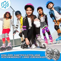 GBKDQQ Kolieska na inline korčule 72 mm, 8 ks, LED kolieska s ložiskami, pre dospelých a deti, odolné voči opotrebovaniu, tiché, strieborné, priehľadné 3