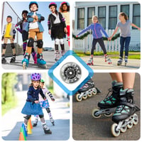 GBKDQQ Kolieska na inline korčule 72 mm, 8 ks, LED kolieska s ložiskami, pre dospelých a deti, odolné voči opotrebovaniu, tiché, strieborné, priehľadné 7