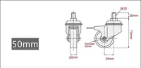 GBL Bútor Görgő Kerék Szett 4db Fékkel - M10 50mm 200kg Teherbírás - Csendes Gumírozott Forgókerék Bútorokhoz Ezüst 3