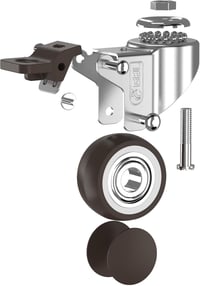 GBL Bútor Görgő Kerék Szett 4db Fékkel - M10 50mm 200kg Teherbírás - Csendes Gumírozott Forgókerék Bútorokhoz Ezüst 6