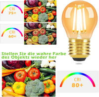GBLY LED žarulja E27 G45 Vintage Edison retro stila, okrugla - pakiranje od 6 komada 6