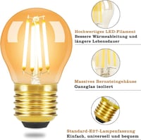 GBLY LED žarulja E27 G45 Vintage Edison retro stila, okrugla - pakiranje od 6 komada 5
