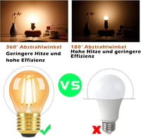 GBLY LED žarulja E27 G45 Vintage Edison retro stila, okrugla - pakiranje od 6 komada 8