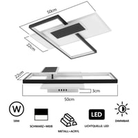 Plafonieră LED GBLY 58W Reglabilă cu Telecomandă, Design Geometric Modern Alb-Negru din Acril pentru Living, Dormitor, Bucătărie, Birou, Sufragerie 4
