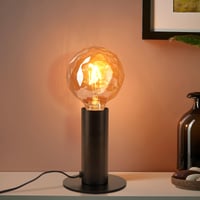 GBLY Vintage nočná stolová lampa E27 čierna max. 40W so spínačom a zástrčkou, priemyselná retro lampa do spálne a obývačky, bez žiarovky 1