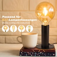 GBLY Vintage nočná stolová lampa E27 čierna max. 40W so spínačom a zástrčkou, priemyselná retro lampa do spálne a obývačky, bez žiarovky 2