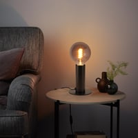 GBLY Vintage nočná stolová lampa E27 čierna max. 40W so spínačom a zástrčkou, priemyselná retro lampa do spálne a obývačky, bez žiarovky 8