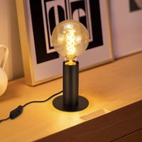 GBLY Vintage nočná stolová lampa E27 čierna max. 40W so spínačom a zástrčkou, priemyselná retro lampa do spálne a obývačky, bez žiarovky 7