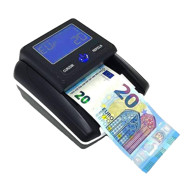 Detektor falošných bankoviek GC GLOBALCOMMERCE na eurá s nabíjateľnou batériou a počítadlom
