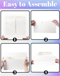 Cutie pentru tort Gcardist 30,5x30,5x20,3 cm, 5 bucăți cutii albe pentru tort cu fereastră și 5 discuri rotunde albe pentru tort de 30,5 cm, cutie pentru depozitarea prăjiturilor 3
