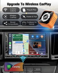GCNWW 4 v 1 bezdrôtový adaptér pre CarPlay a Android Auto, zrkadlenie AirPlay a MirrorLink, 5,8 GHz, Plug and Play, oranžová 4