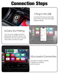 GCNWW 4 v 1 bezdrôtový adaptér pre CarPlay a Android Auto, zrkadlenie AirPlay a MirrorLink, 5,8 GHz, Plug and Play, oranžová 6
