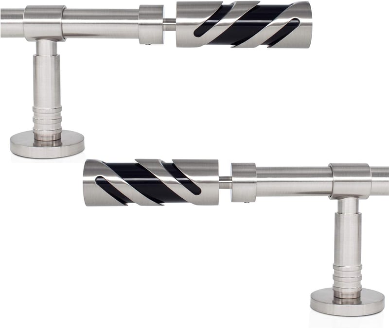 Gcurtain Fém Függönyrúd Szett, 16-19 mm Átmérőjű, 110-210 cm Állítható, Nagy Teherbírású, Dekoratív Végekkel - Csiszolt Felület, Egyszerű Sz