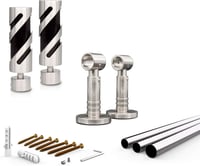 Gcurtain Fém Függönyrúd Szett, 16-19 mm Átmérőjű, 110-210 cm Állítható, Nagy Teherbírású, Dekoratív Végekkel - Csiszolt Felület, Egyszerű Sz 6