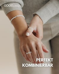 GD GOOD.designs Stresszoldó Gyűrű Természetes Kőgyöngyökkel Nőknek | Rugalmas Szorongásoldó Fidget Gyűrű 52-60 - Lapis Lazuli 3