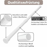 GDEVKHN 2db Feszítőrúd Függönyökhöz 40-70cm Fekete Teleszkópos Feszítőrúd Fúrás Nélkül 2