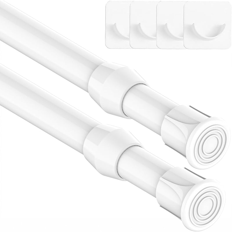 GDEVKHN Feszítőrúd Függönyökhöz 40-70 cm Fehér 2 db Fúrás Nélkül