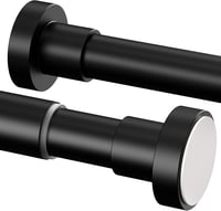 GDEVKHN Rozsdamentes Zuhanyfüggöny Sín Fúrás Nélkül, Teleszkópos Rúd 62-85 cm, Fekete 1