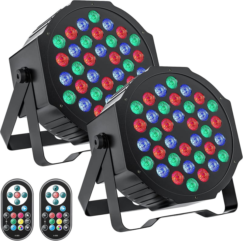 GdjRttk 2x72W RGB LED Par Spotlights DMX távirányítóval diszkóhoz