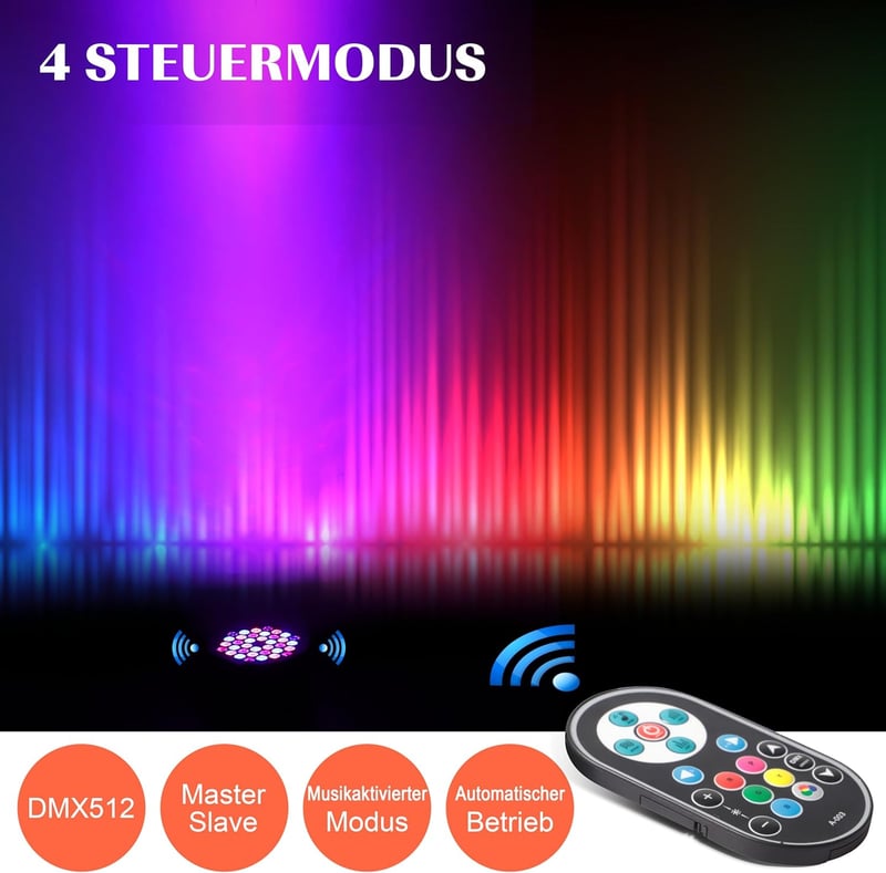 GdjRttk 8db RGB LED Par Spotlight 72W DMX távirányítóval diszkóhoz