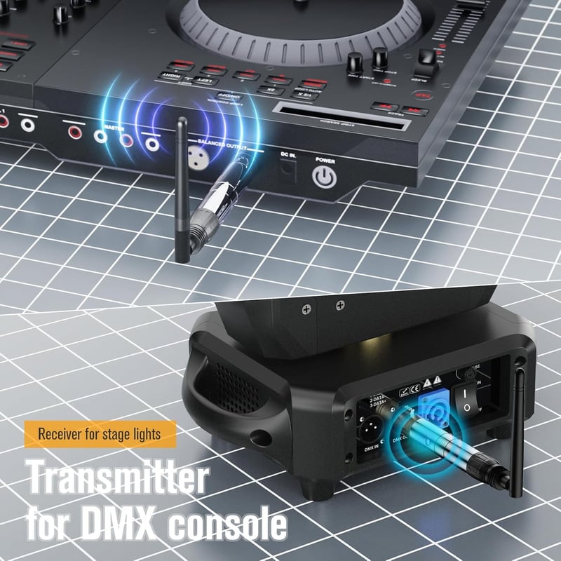 GdjRttk Wireless DMX512 Vezérlő Szett - LED Mozgófej és Párlámpa Vezérléshez
