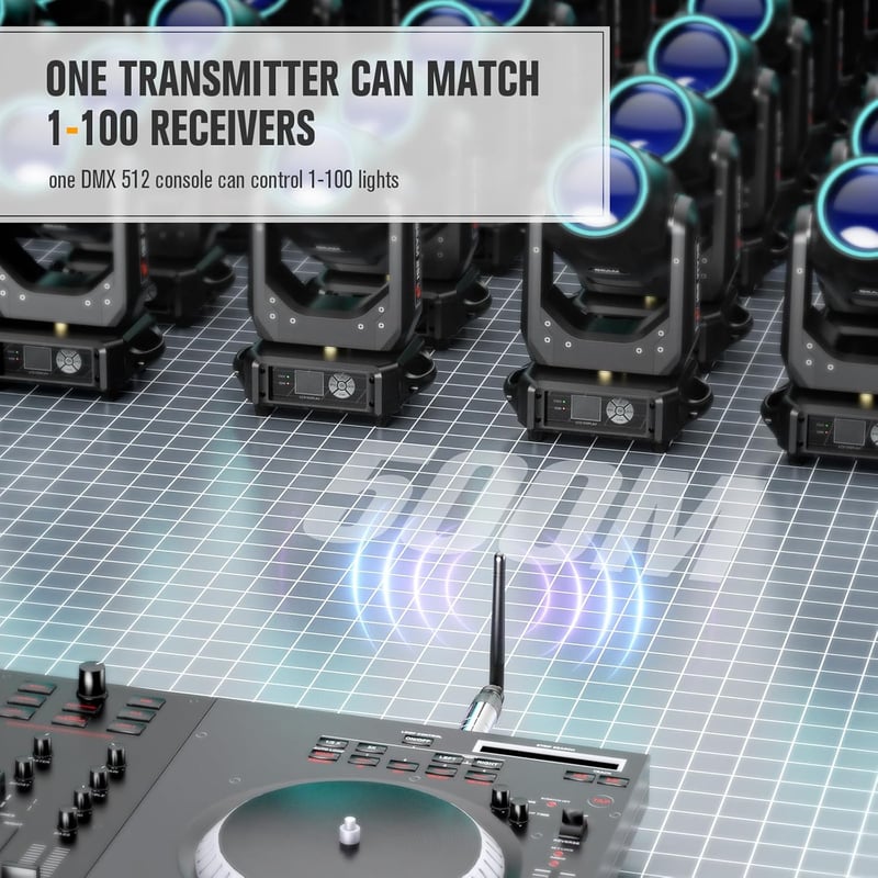 UKing Wireless DMX512 Vezérlő Szett Tárolódobozzal - LED Világítás Vezérlés