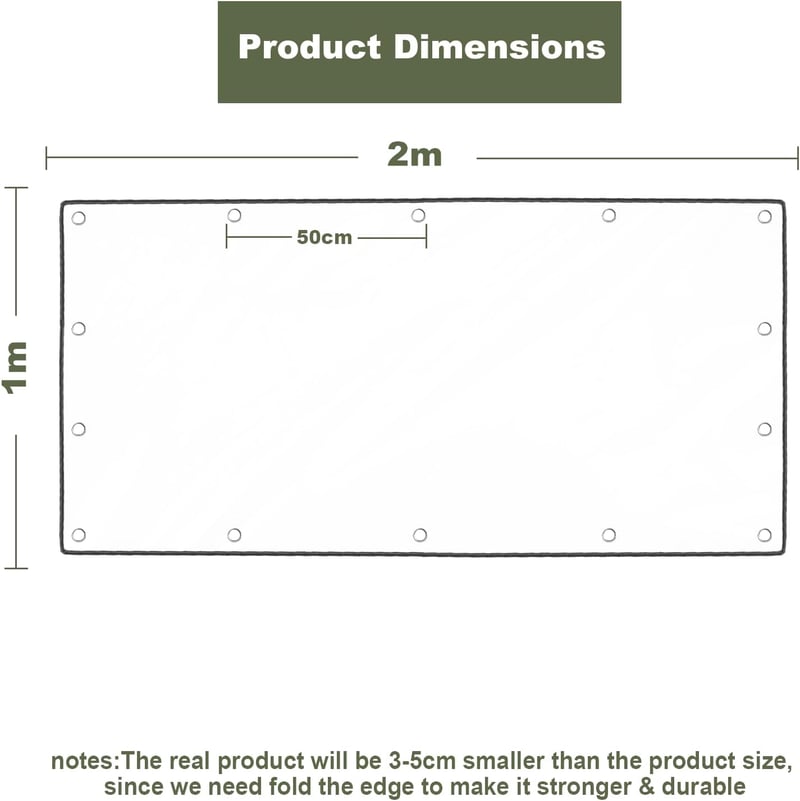 Gdmokle Átlátszó Vízálló Takaróponyva Szemmekkel 2x3m 400g/m²