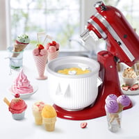 Gdrtwwh Fagylalt Készítő Tartozék KitchenAid Robotgéphez, Jégkrém és Sorbet Készítő, 4.3-4.8L Tálhoz, Mosogatógépben Mosható 4