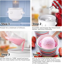 Gdrtwwh Fagylalt Készítő Tartozék KitchenAid Robotgéphez, Jégkrém és Sorbet Készítő, 4.3-4.8L Tálhoz, Mosogatógépben Mosható 6