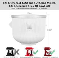 Gdrtwwh Fagylalt Készítő Tartozék KitchenAid Robotgéphez, Jégkrém és Sorbet Készítő, 4.3-4.8L Tálhoz, Mosogatógépben Mosható 3