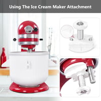 Gdrtwwh Fagylalt Készítő Tartozék KitchenAid Robotgéphez, Jégkrém és Sorbet Készítő, 4.3-4.8L Tálhoz, Mosogatógépben Mosható 2